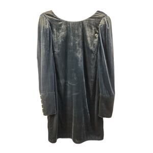 Charles Henry Women's Small Dark Teal Blue Velvet Dress Old Money Quiet Luxury
